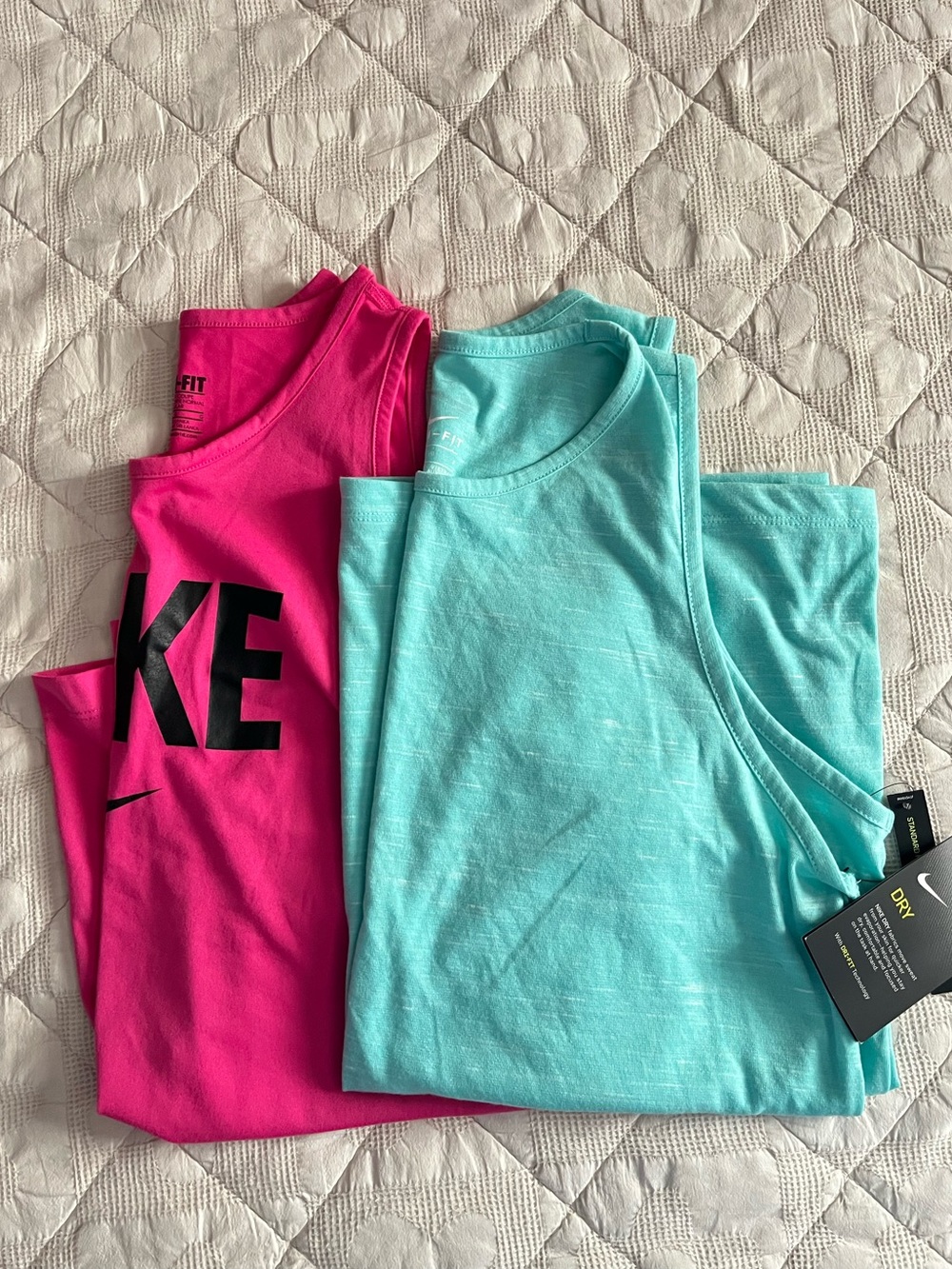 Nike Dry Sleeveless Tank Tops - Hot Pink & Aqua